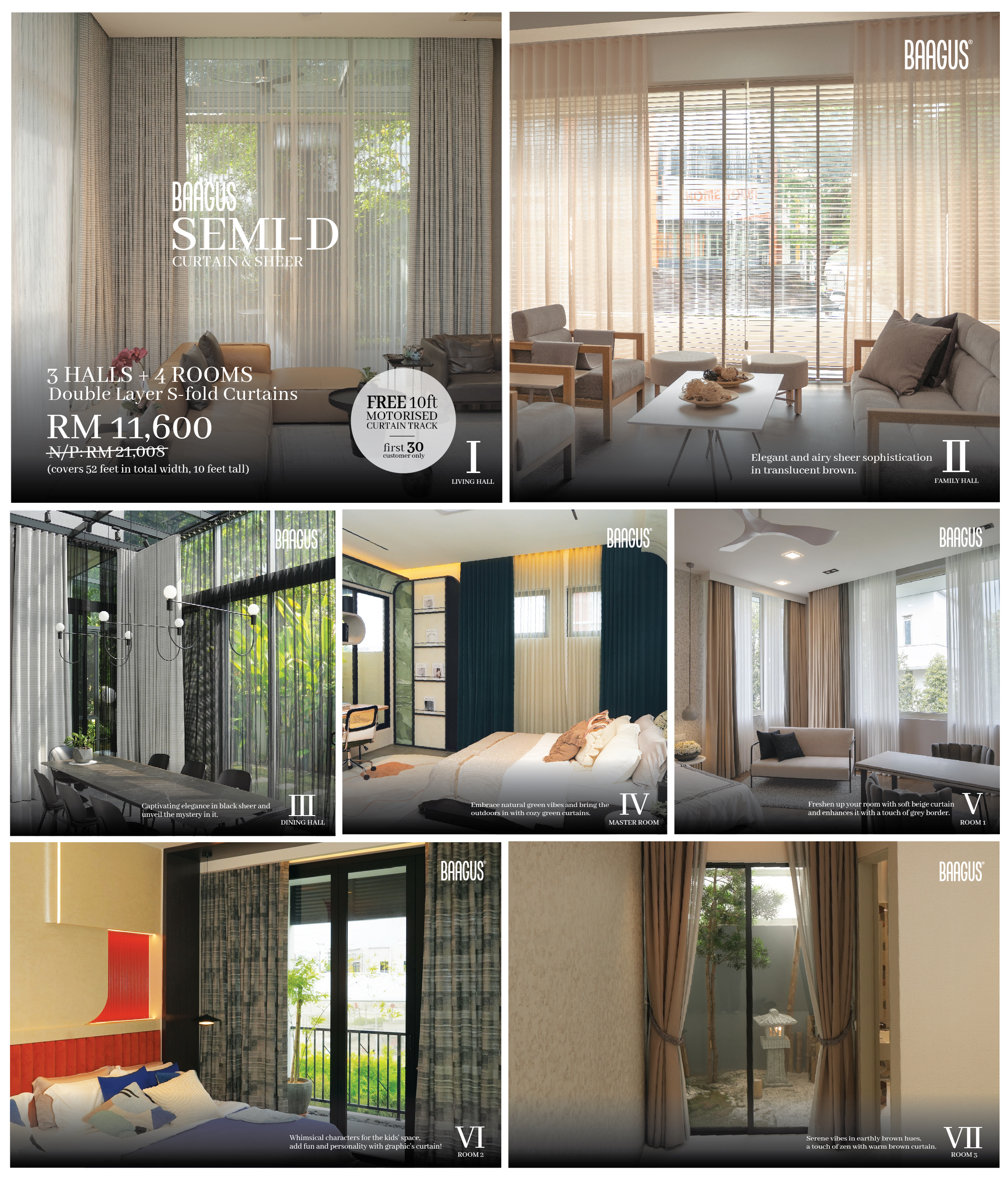 Transform Your Home with BAAGUS Exclusive Semi-D Curtain Package